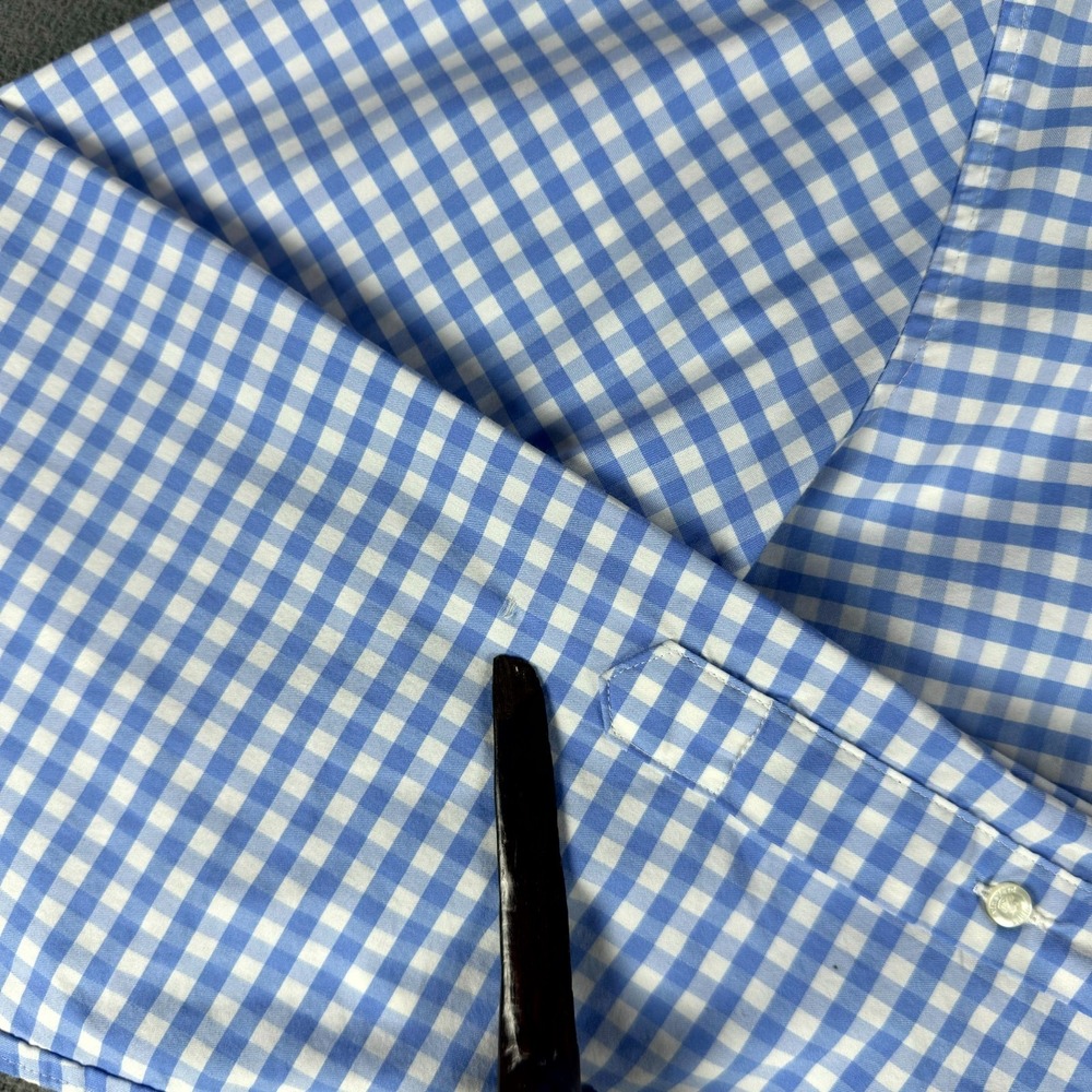 Vineyard Vines Shirt Mens XL Blue Gingham Skysail On the Go Performance Brrr - Picture 2 of 10